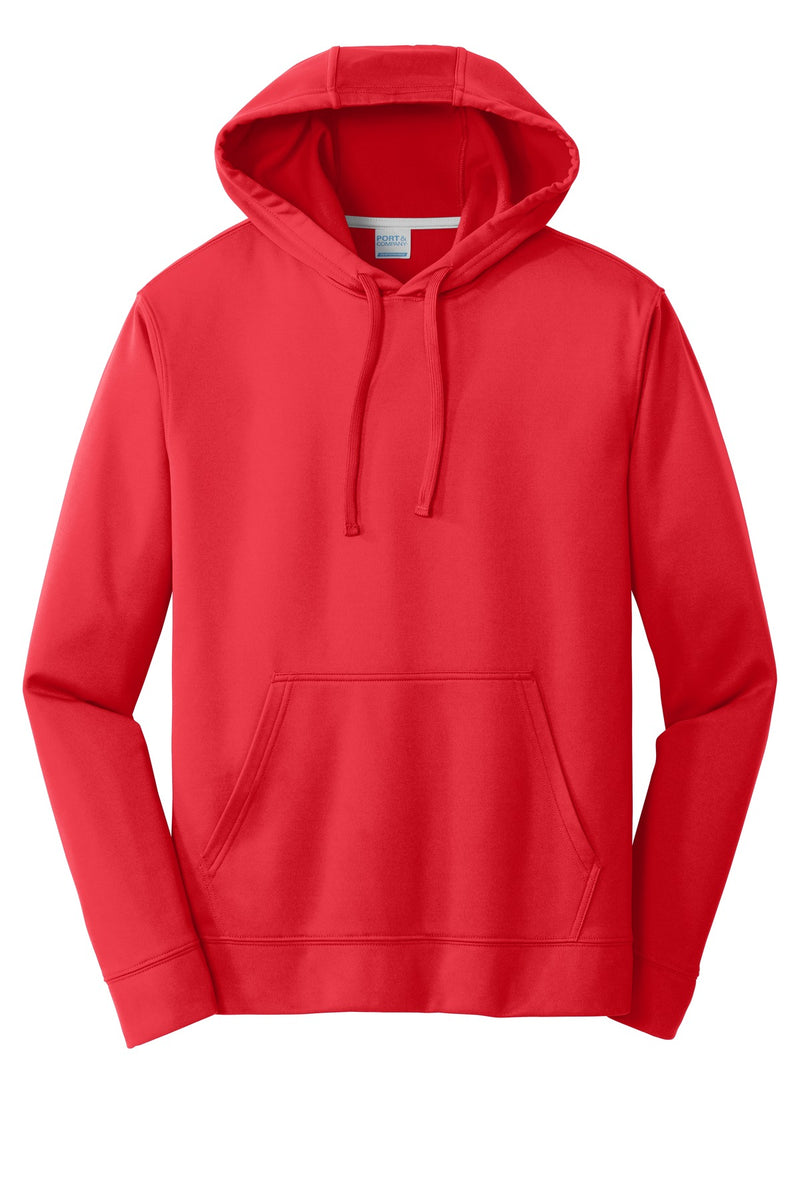 Port & Co Performance Fleece Pullover Hooded Sweatshirt - Red