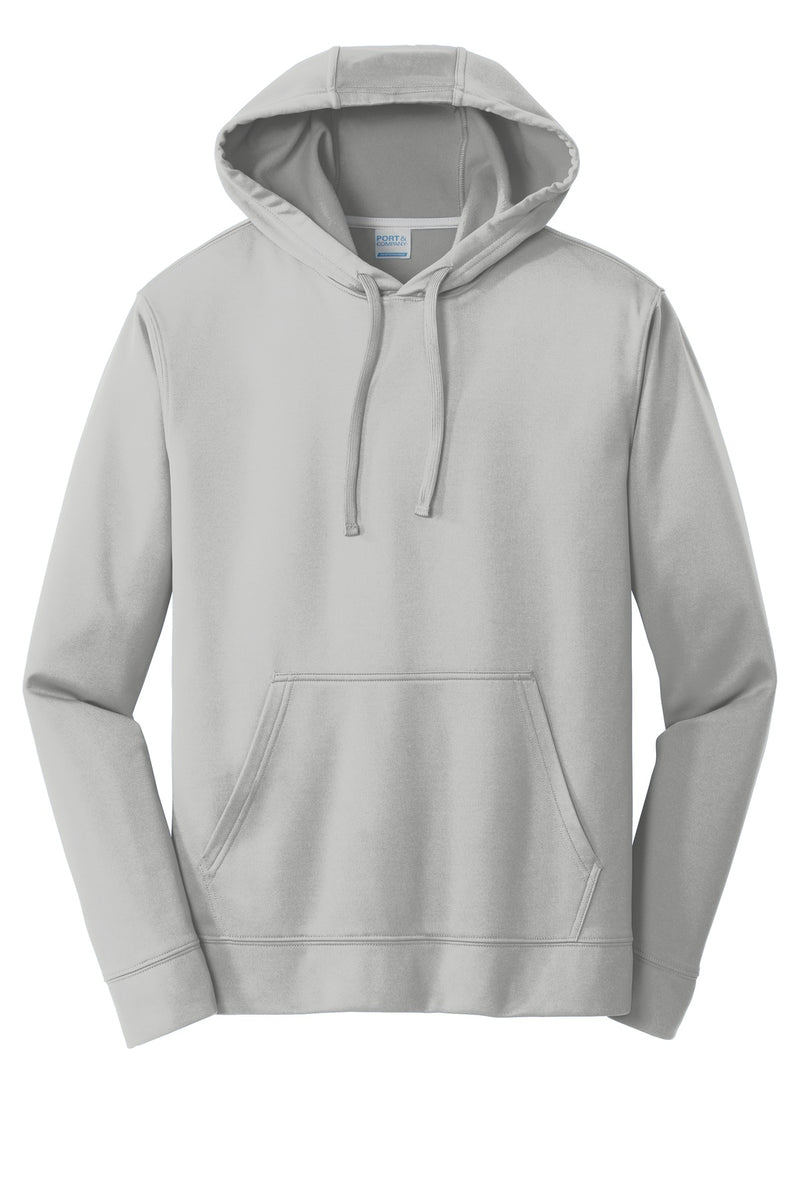 Port & Co Performance Fleece Pullover Hooded Sweatshirt - Silver