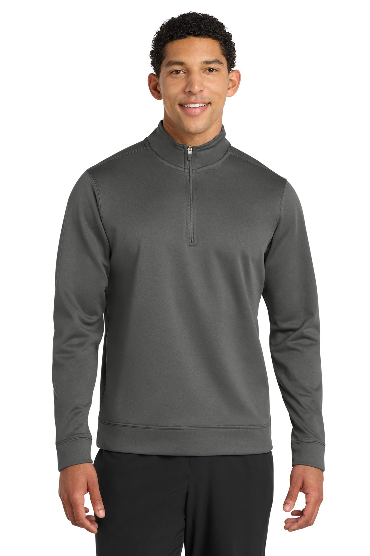 Port & Co Performance Fleece 1/4-Zip Pullover Sweatshirt - Charcoal