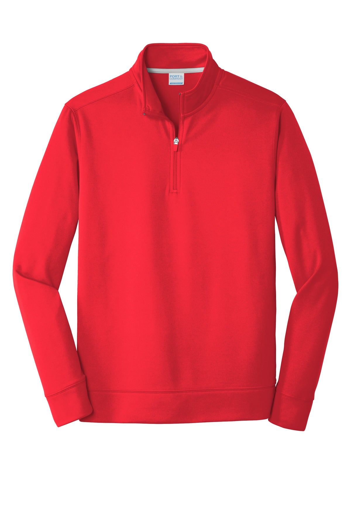 Port & Co Performance Fleece 1/4-Zip Pullover Sweatshirt - Red