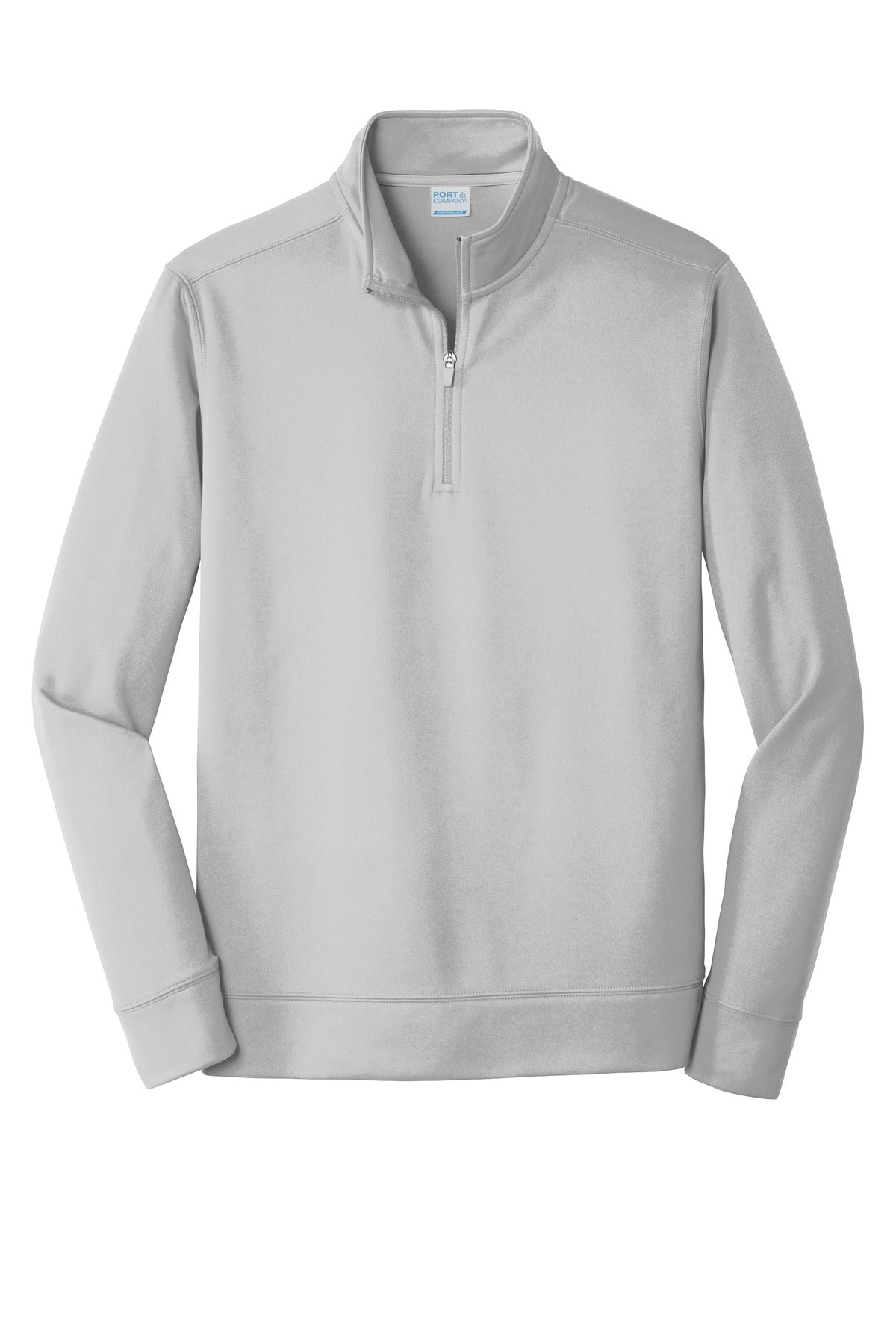 Port & Co Performance Fleece 1/4-Zip Pullover Sweatshirt - Silver