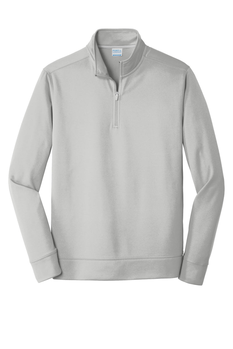 Port & Co Performance Fleece 1/4-Zip Pullover Sweatshirt - Silver