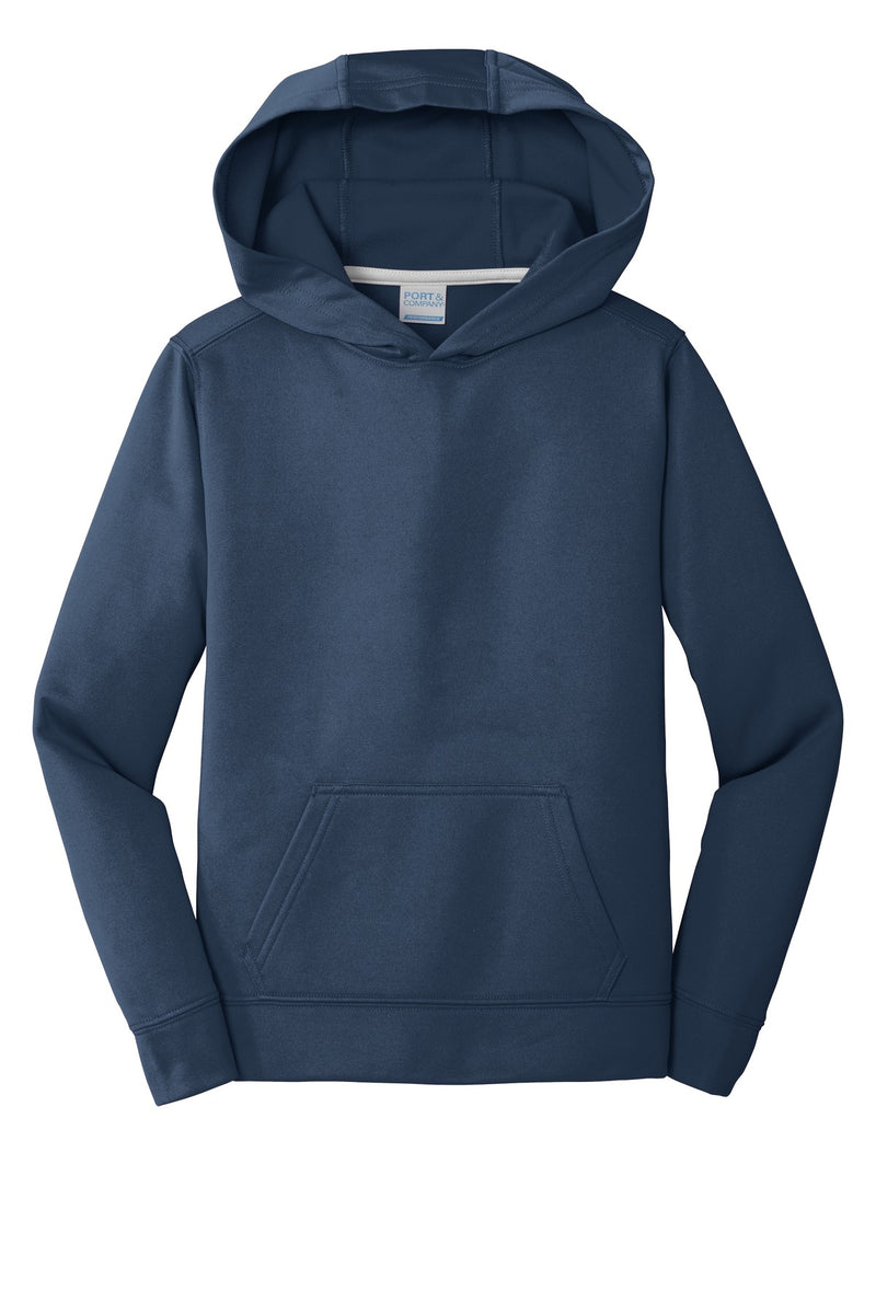 Port & Co Youth Performance Fleece Pullover Hooded Sweatshirt - Deep Navy