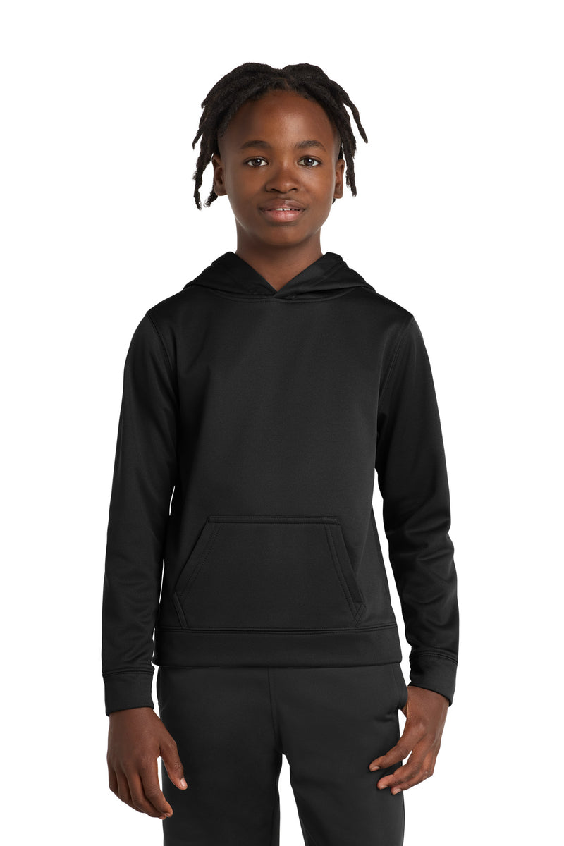 Port & Co Youth Performance Fleece Pullover Hooded Sweatshirt - Jet Black