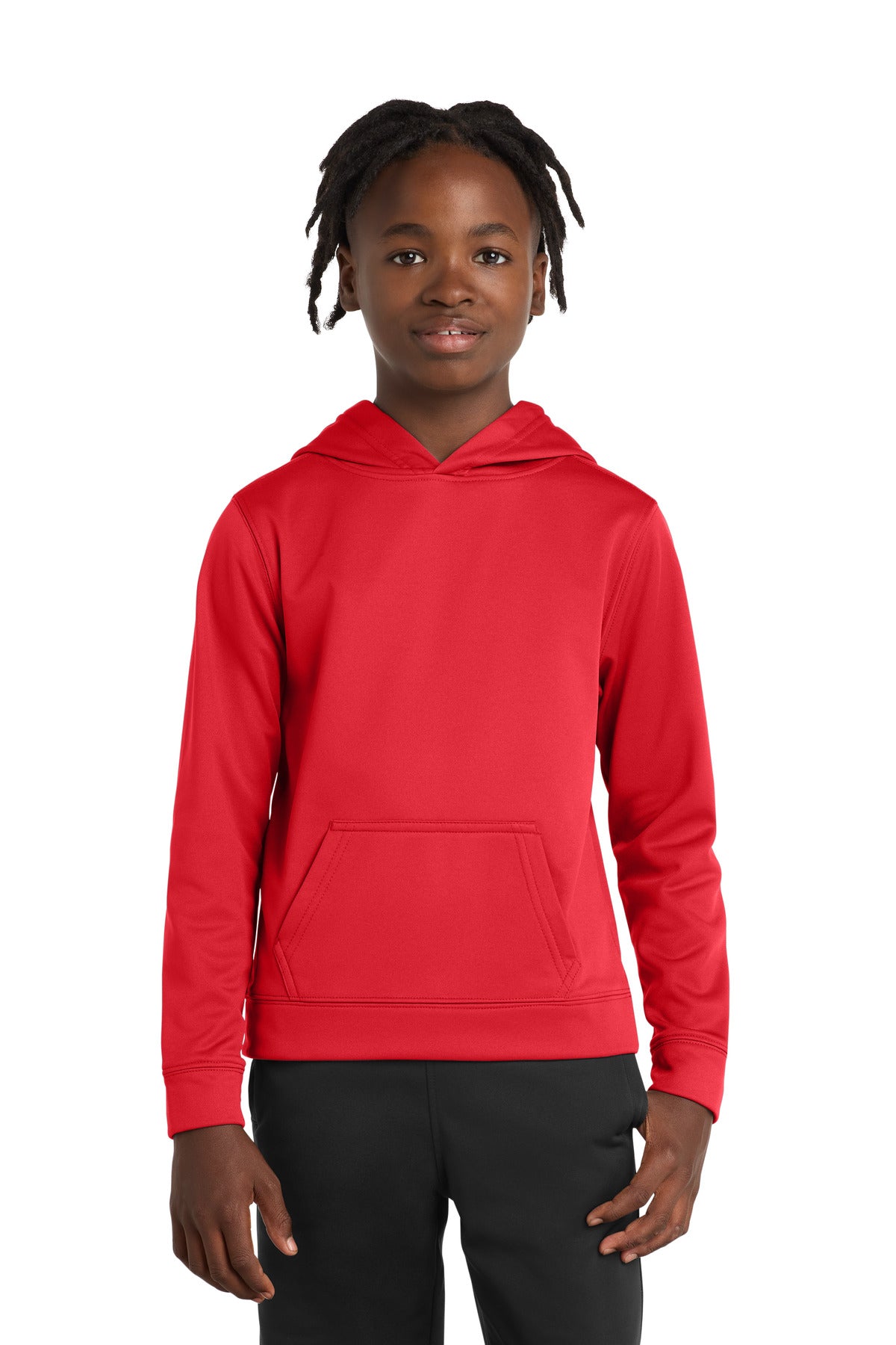 Port & Co Youth Performance Fleece Pullover Hooded Sweatshirt - Red