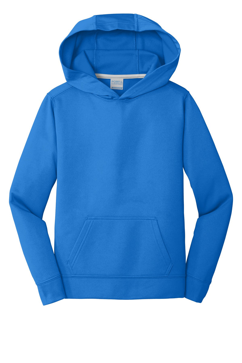 Port & Co Youth Performance Fleece Pullover Hooded Sweatshirt - Royal
