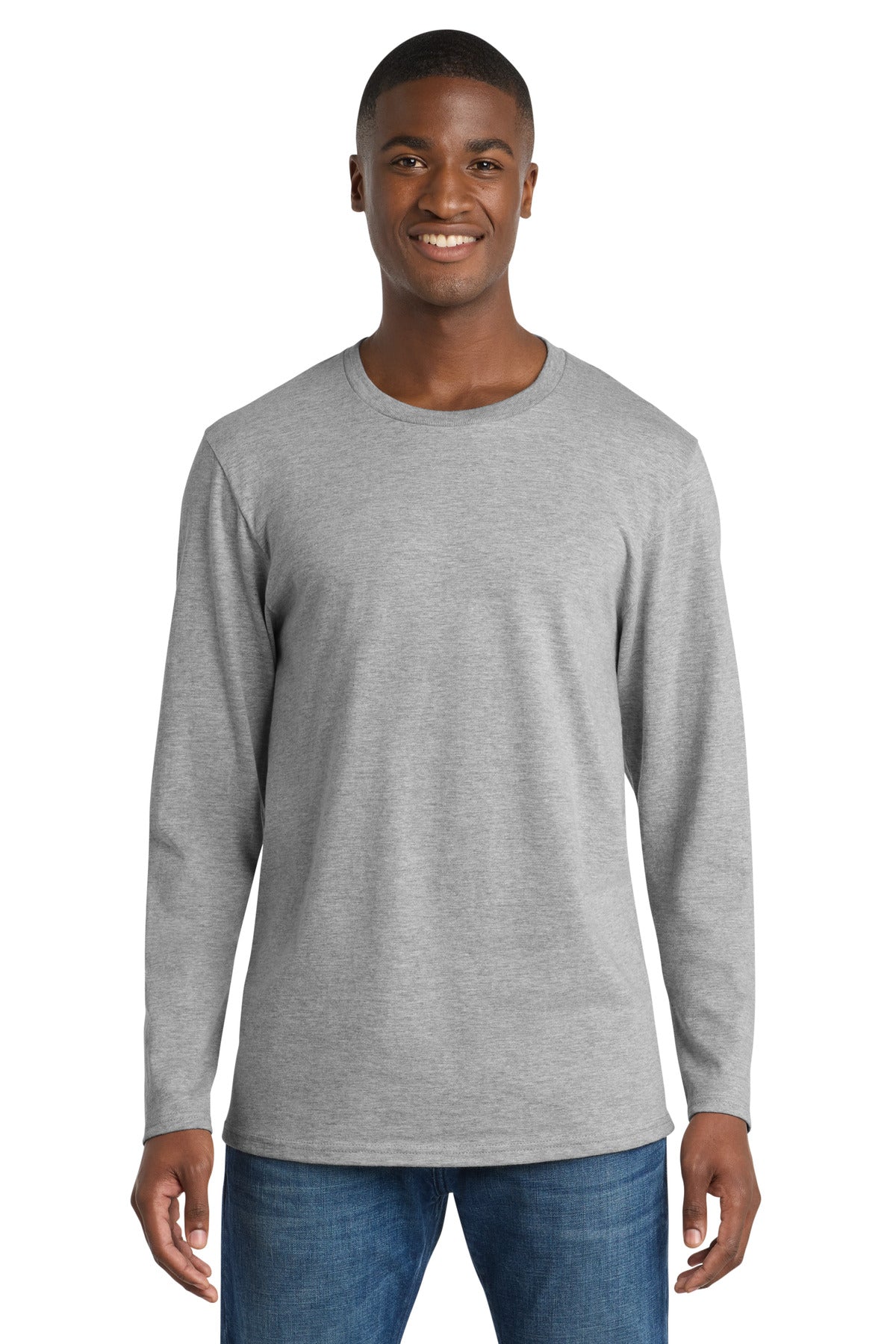 Port & Co Long Sleeve Bouncer Tee - Athletic Heather