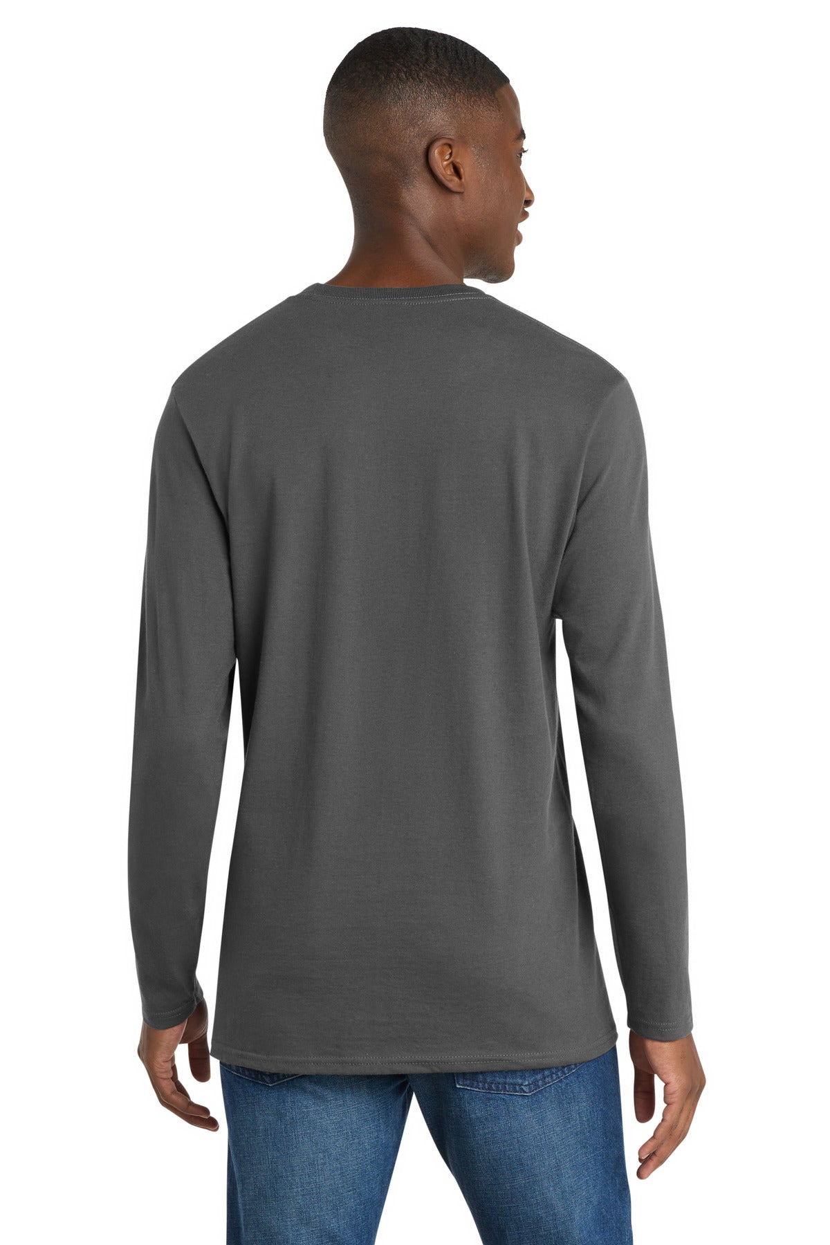 Port & Co Long Sleeve Bouncer Tee - Coal Grey