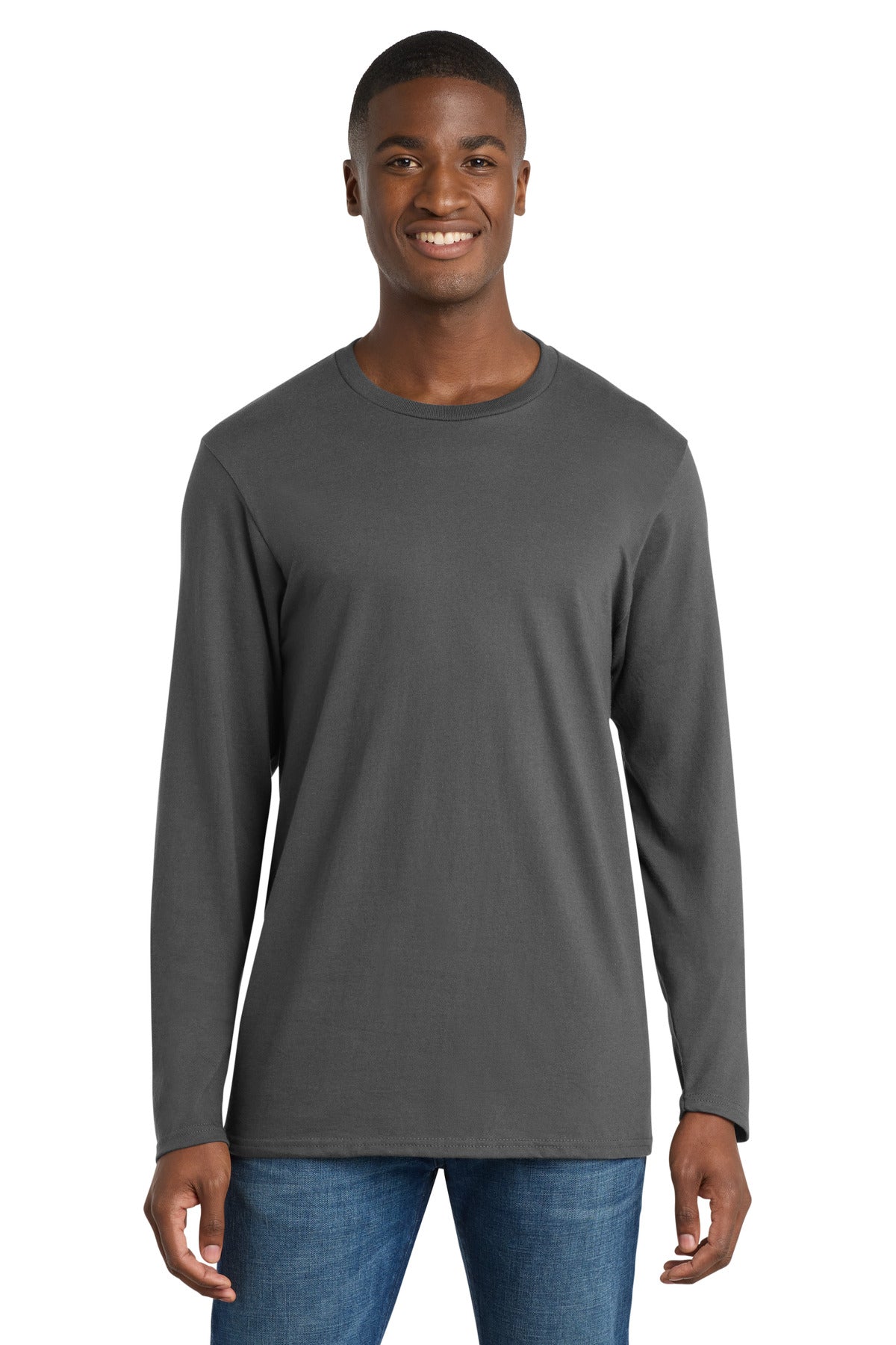 Port & Co Long Sleeve Bouncer Tee - Coal Grey