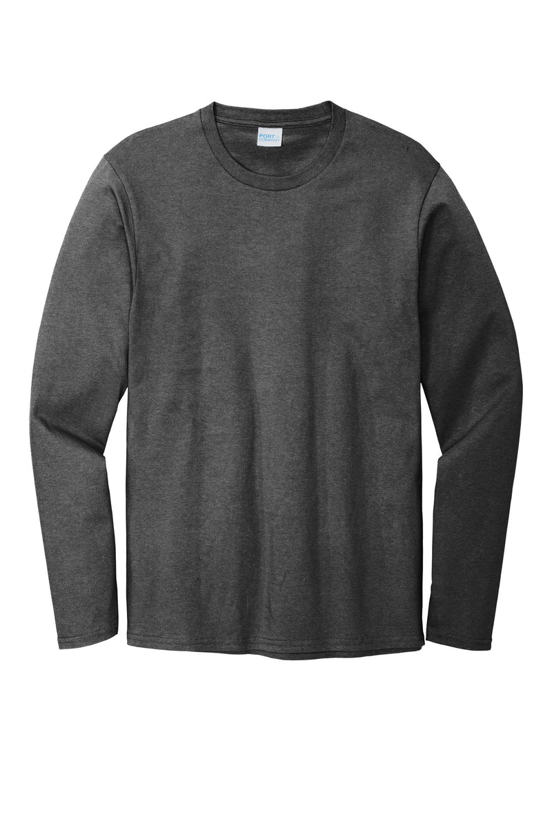 Port & Co Long Sleeve Bouncer Tee - Dark Heather Grey