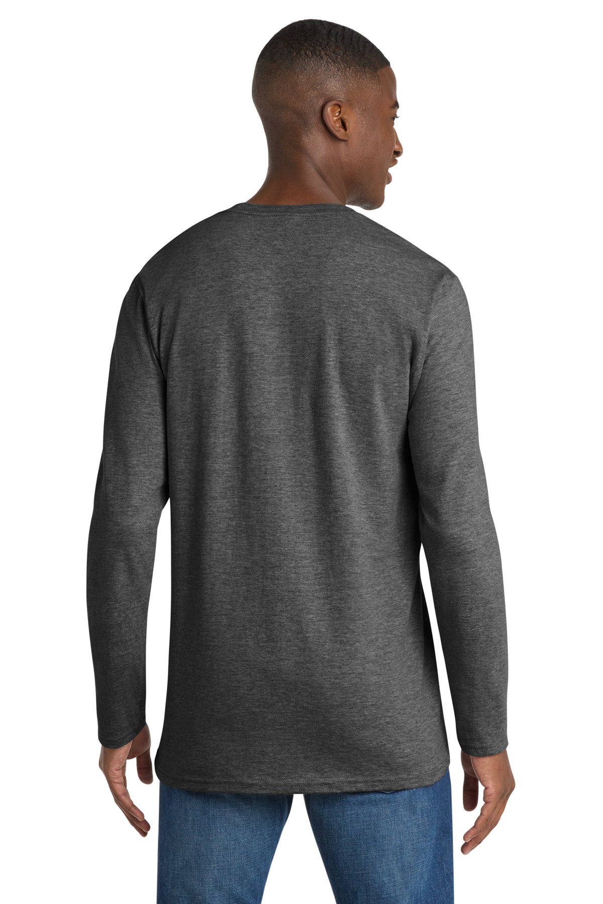 Port & Co Long Sleeve Bouncer Tee - Dark Heather Grey