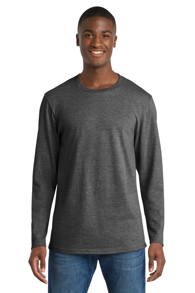 Port & Co Long Sleeve Bouncer Tee - Dark Heather Grey