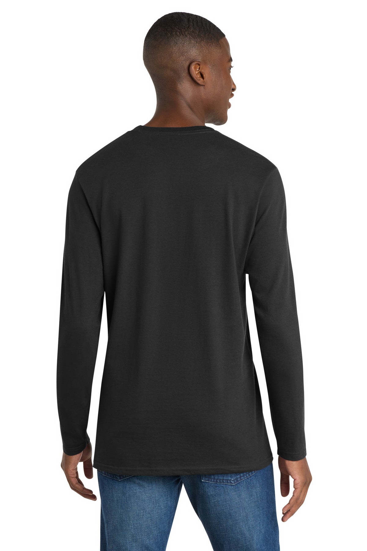 Port & Co Long Sleeve Bouncer Tee - Deep Black