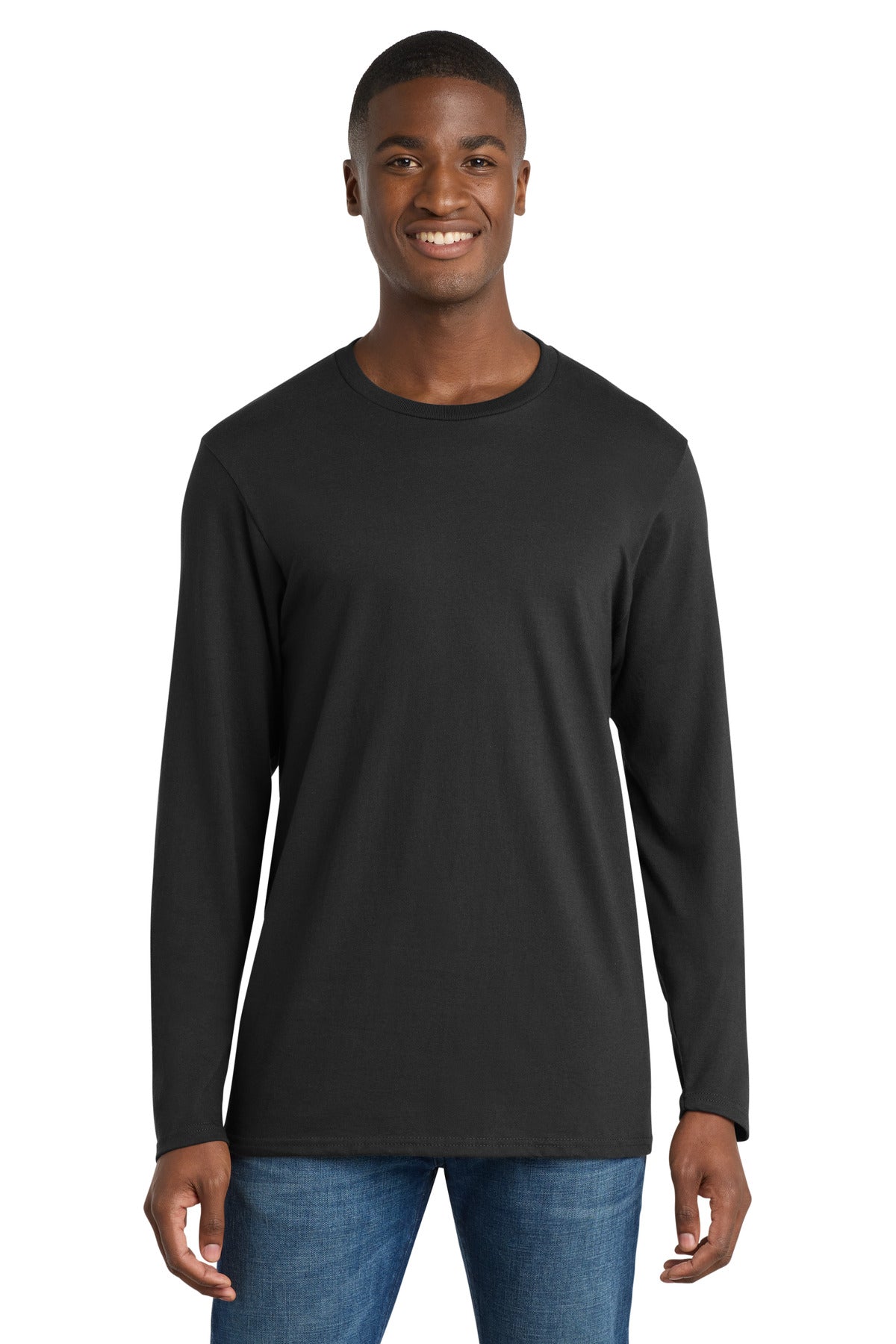 Port & Co Long Sleeve Bouncer Tee - Deep Black