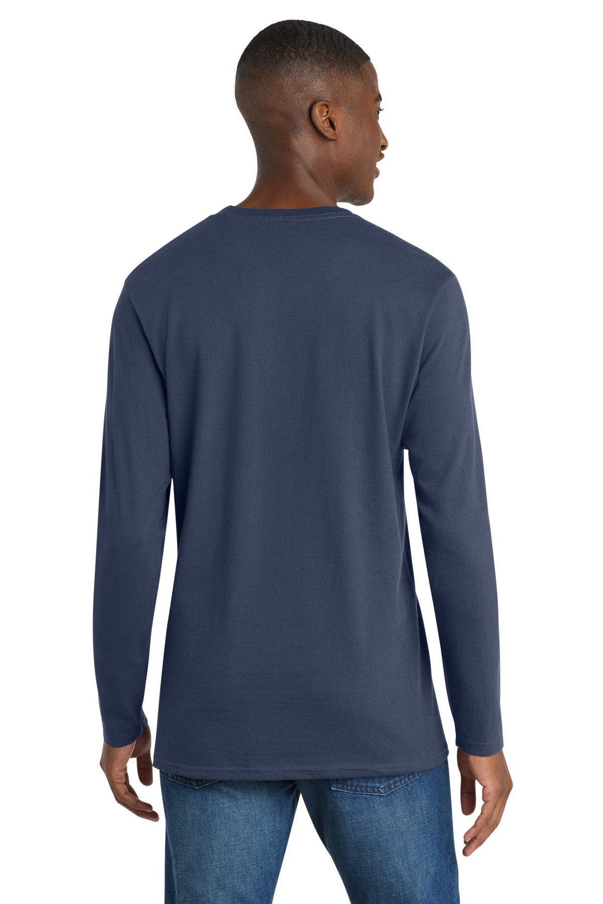 Port & Co Long Sleeve Bouncer Tee - Navy Blue