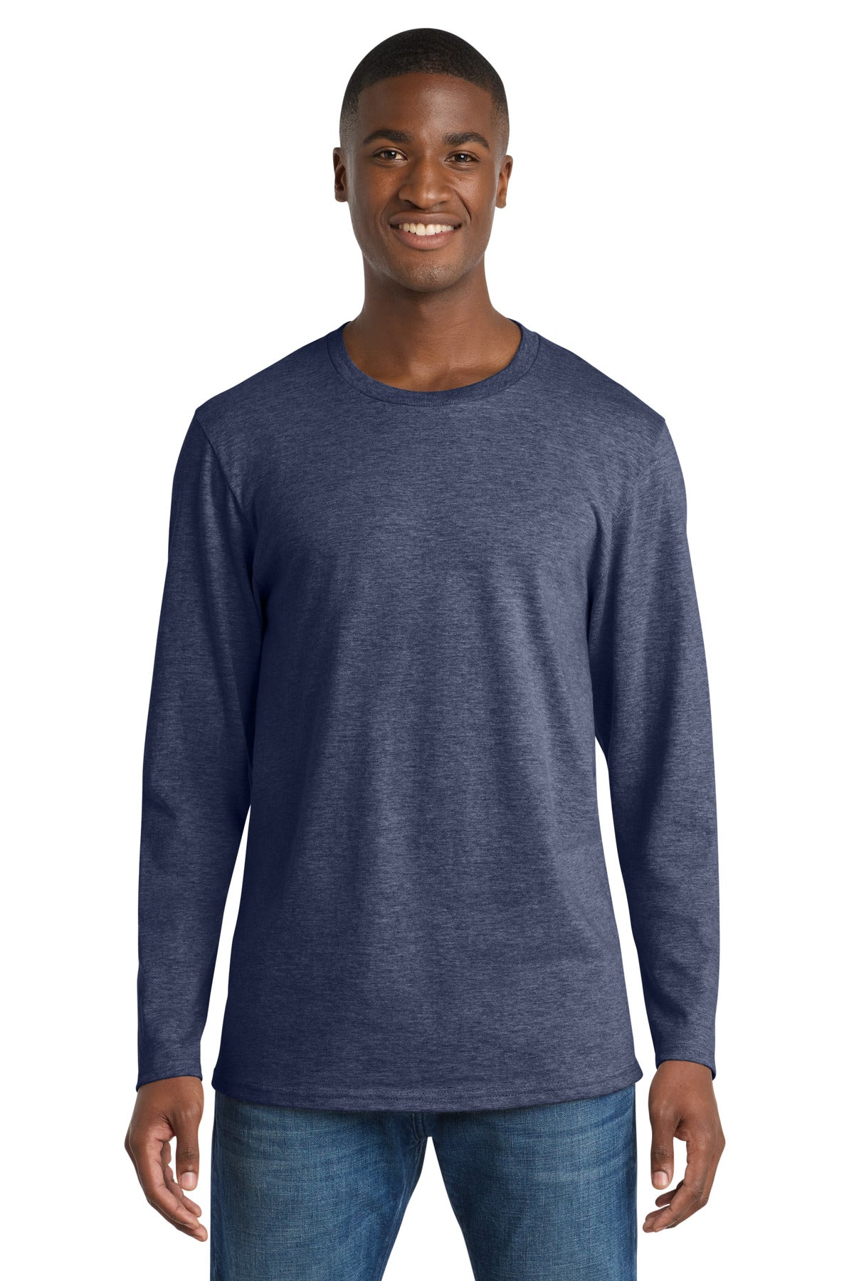 Port & Co Long Sleeve Bouncer Tee - Team Navy Heather