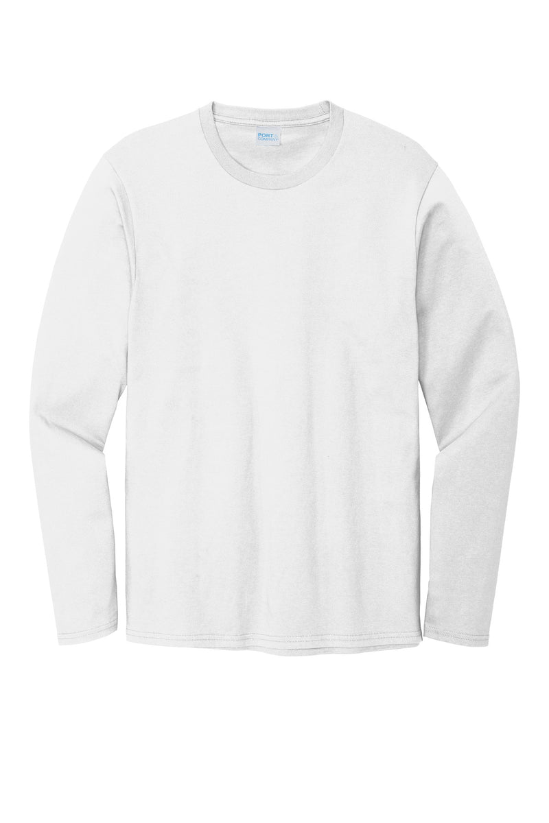 Port & Co Long Sleeve Bouncer Tee - White