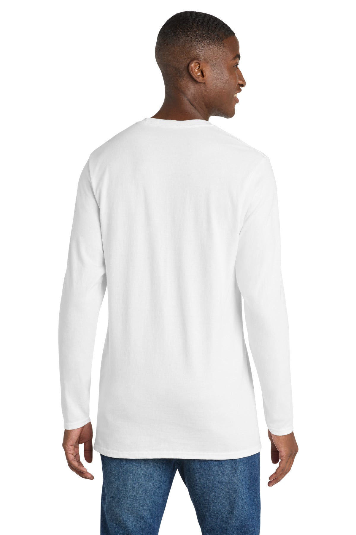 Port & Co Long Sleeve Bouncer Tee - White