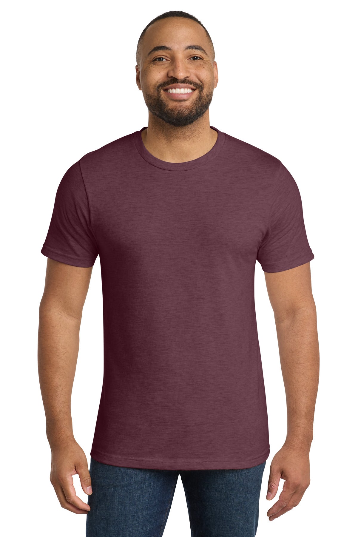 Port & Co Bouncer Tee - Heather Athletic Maroon