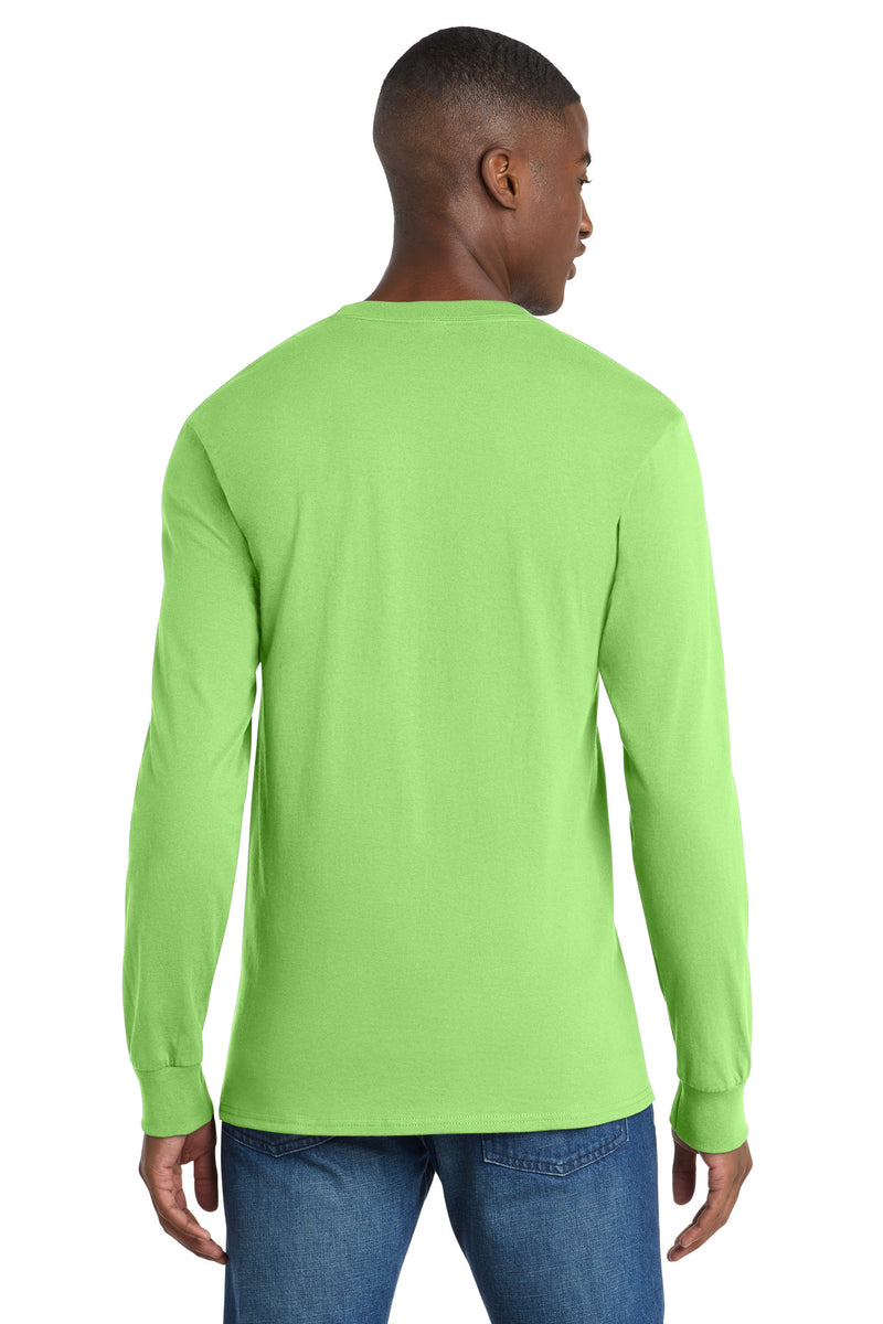 Port & Co Tall Long Sleeve Essential Pocket Tee - Lime