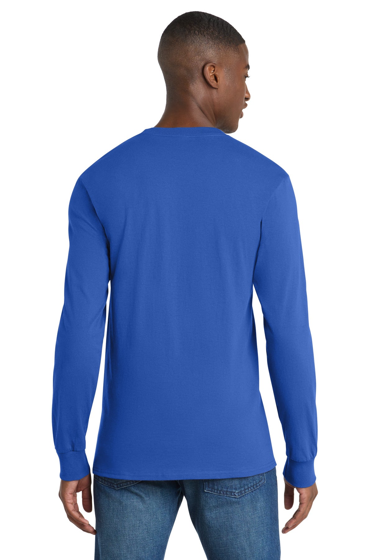 Port & Co Tall Long Sleeve Essential Pocket Tee - Royal