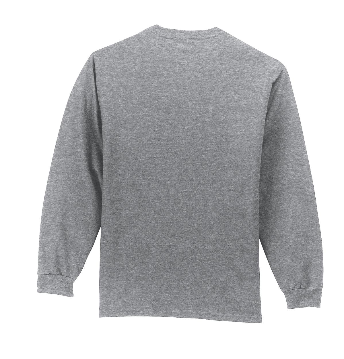 Port & Co Long Sleeve Essential Pocket Tee - Athletic Heather