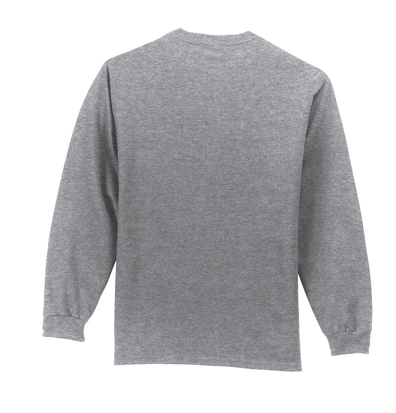 Port & Co Long Sleeve Essential Pocket Tee - Athletic Heather