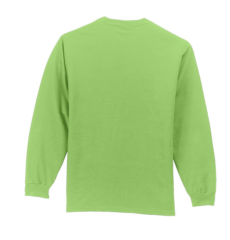 Port & Co Long Sleeve Essential Pocket Tee - Lime
