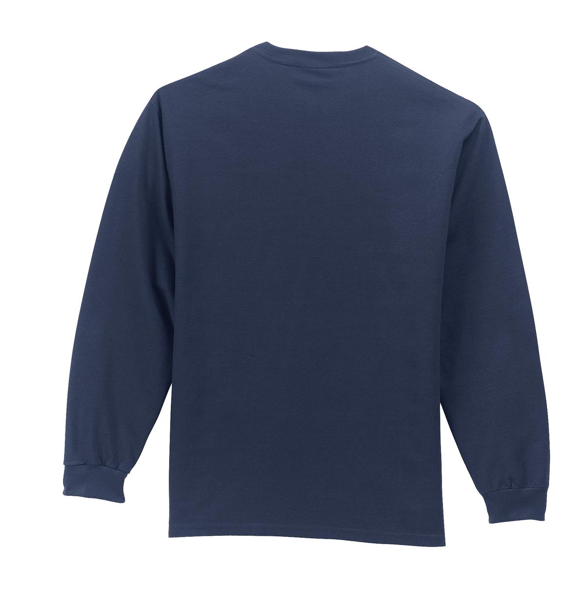 Port & Co Long Sleeve Essential Pocket Tee - Navy