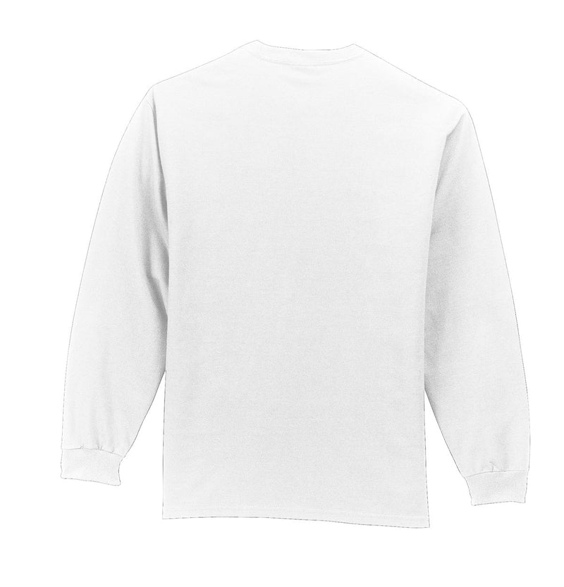 Port & Co Long Sleeve Essential Pocket Tee - White