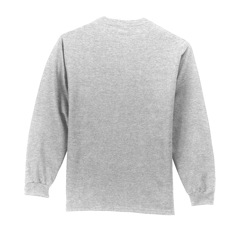 Port & Co Tall Long Sleeve Essential Pocket Tee - Ash