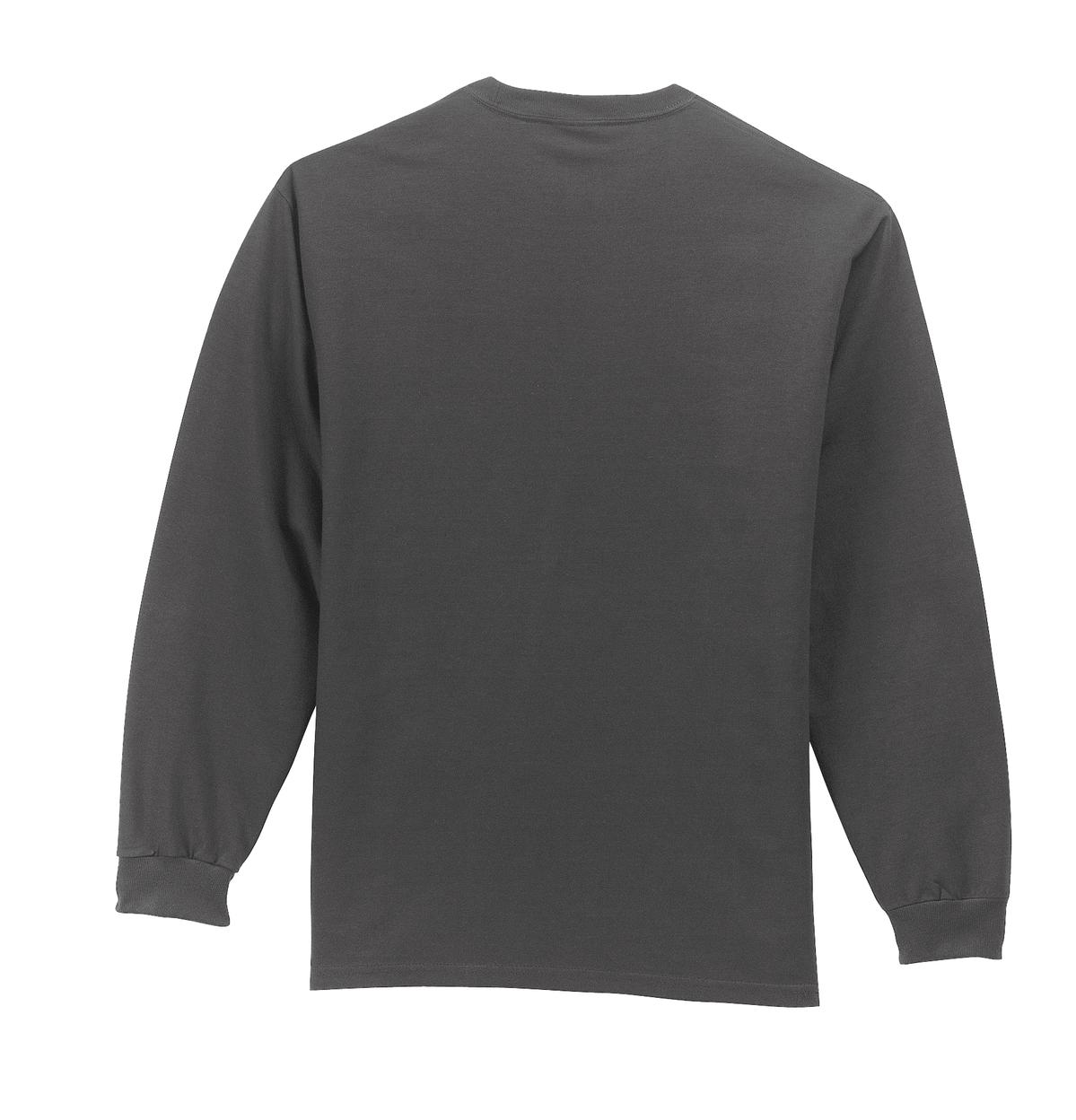 Port & Co Long Sleeve Essential Pocket Tee - Charcoal