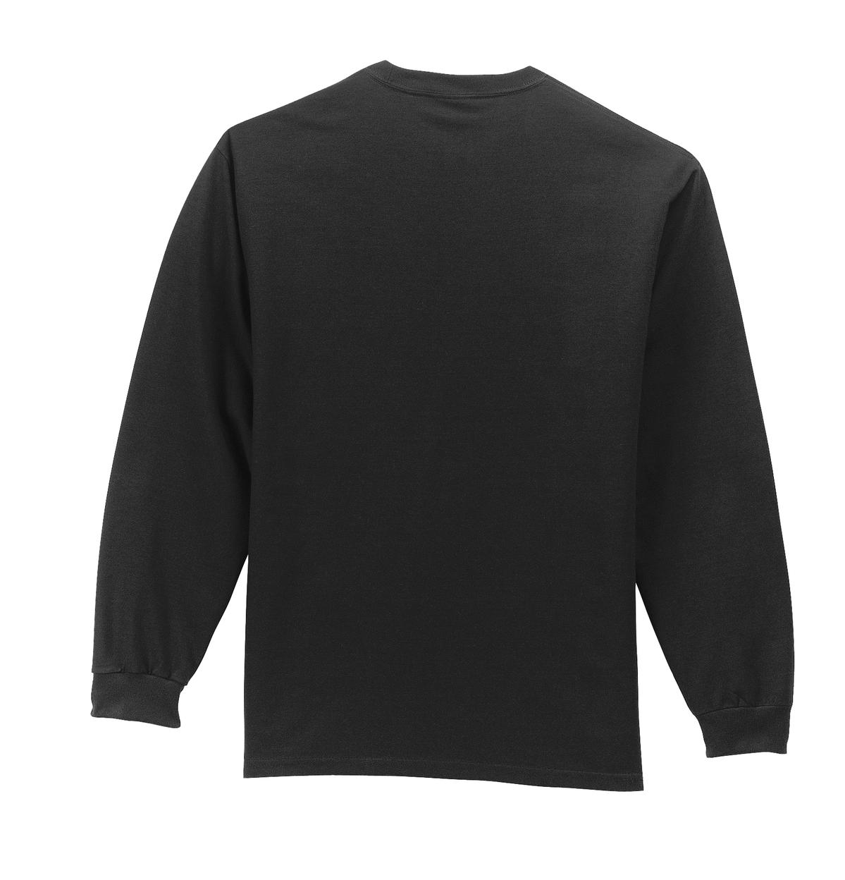 Port & Co Long Sleeve Essential Pocket Tee - Jet Black
