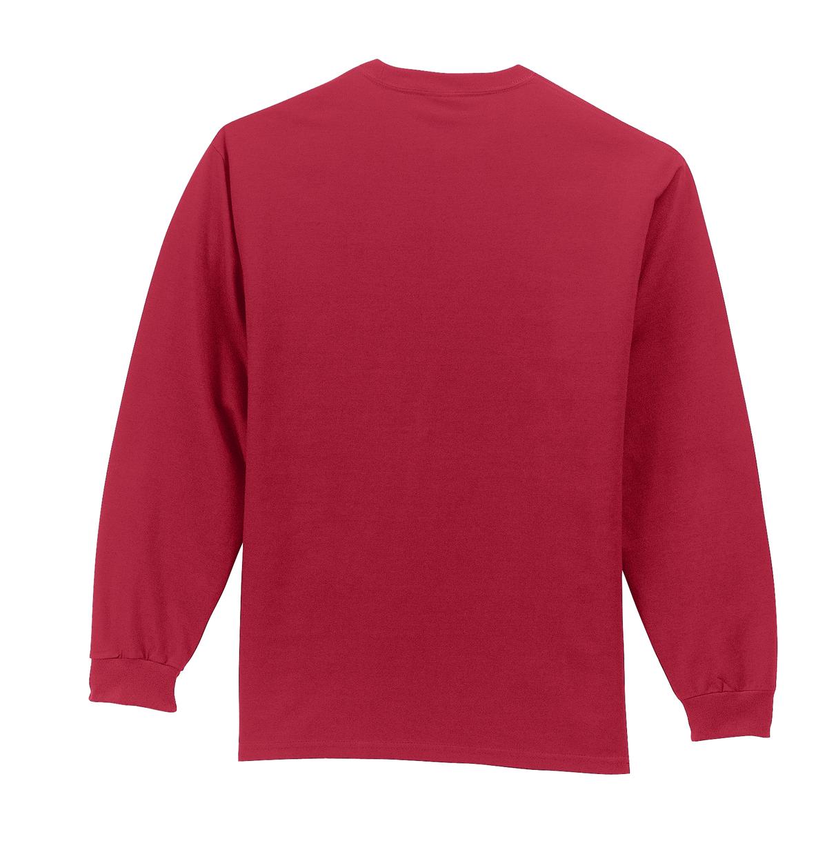 Port & Co Long Sleeve Essential Pocket Tee - Red