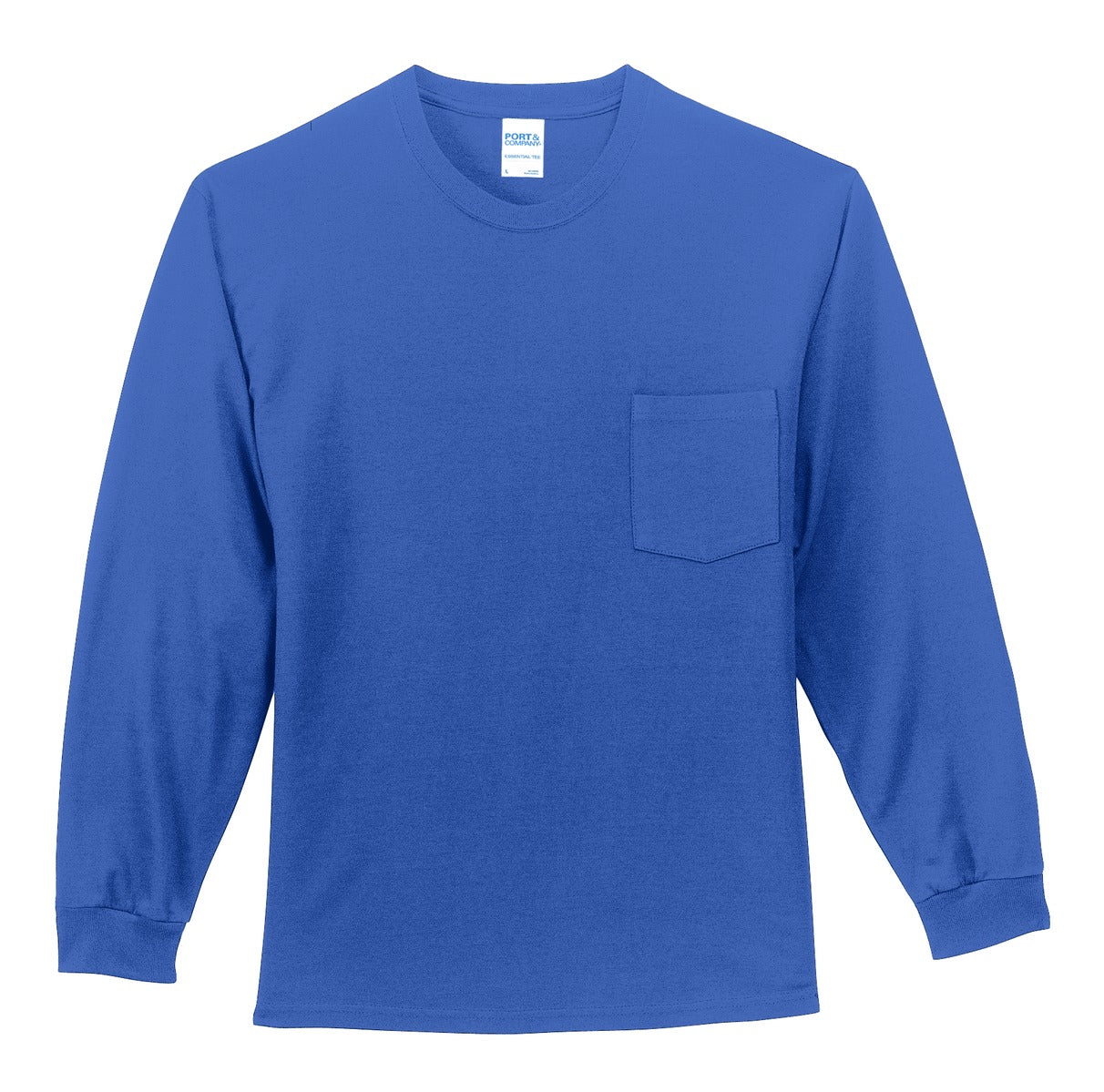 Port & Co Tall Long Sleeve Essential Pocket Tee - Royal