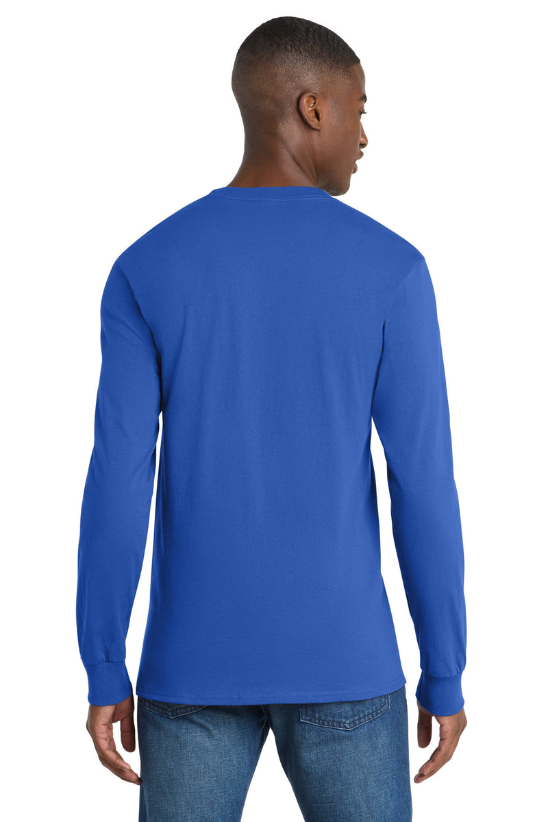 Port & Co Long Sleeve Essential Pocket Tee - Royal