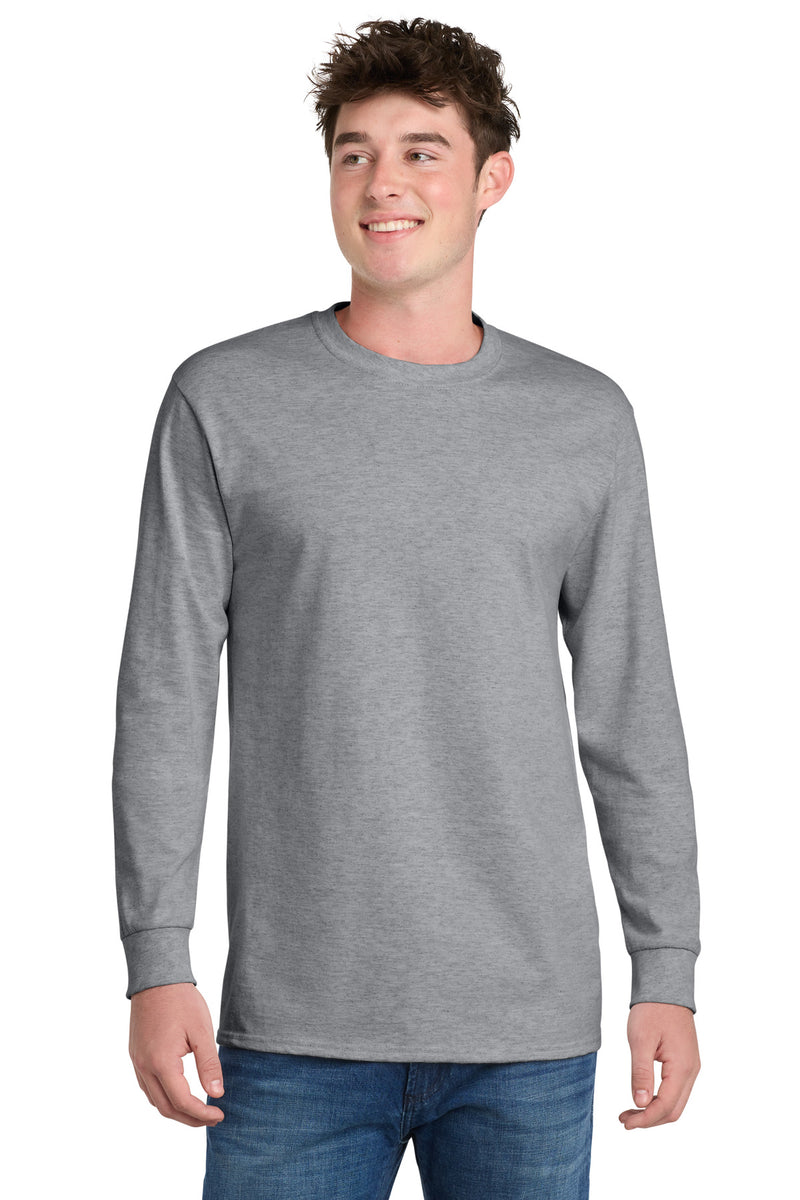 Port & Co Tall Long Sleeve Essential Tee - Athletic Heather