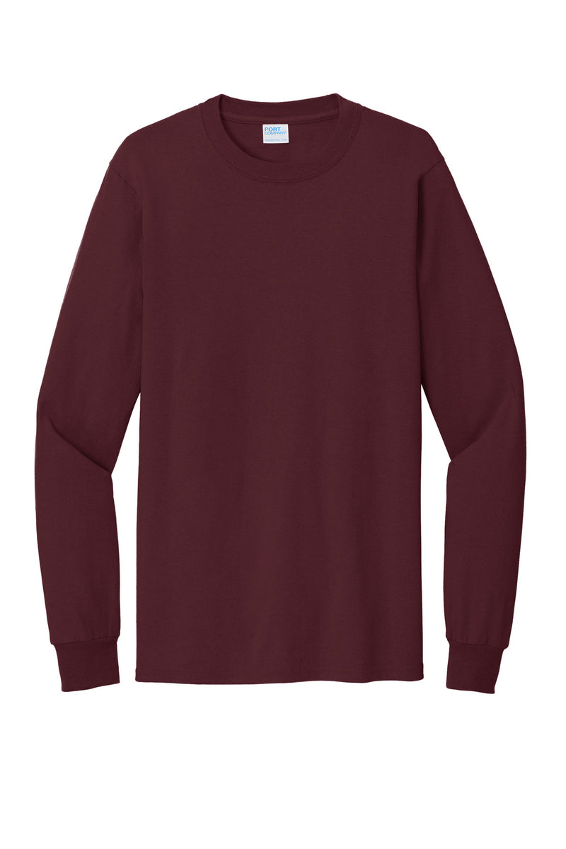 Port & Co Tall Long Sleeve Essential Tee - Athletic Maroon