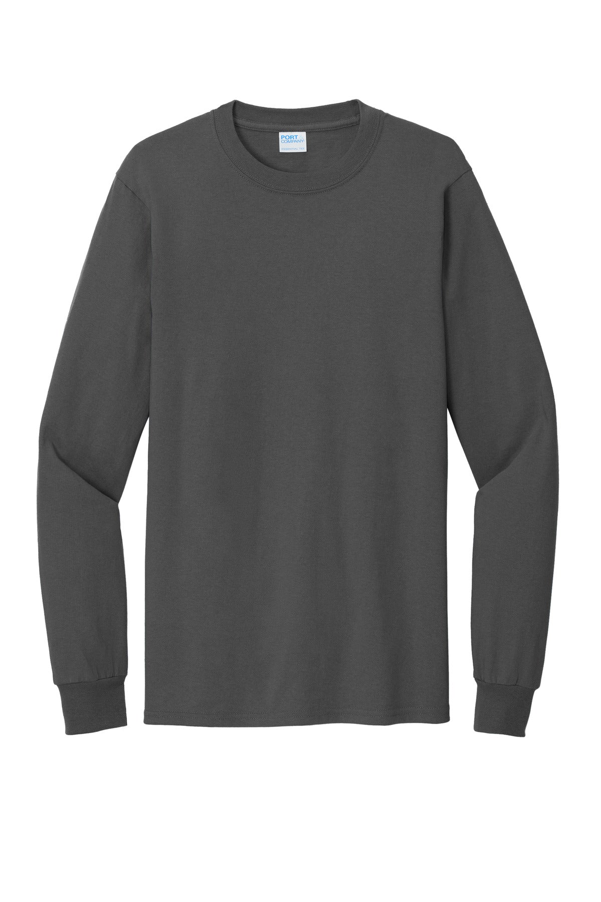 Port & Co Tall Long Sleeve Essential Tee - Charcoal