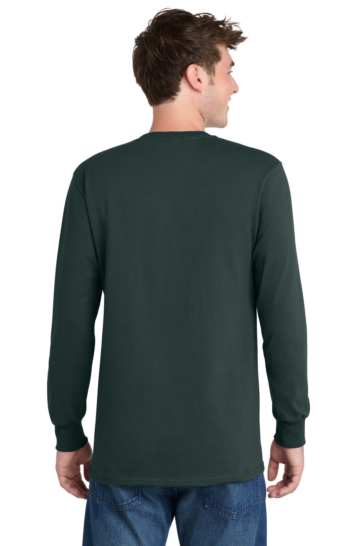 Port & Co Tall Long Sleeve Essential Tee - Dark Green