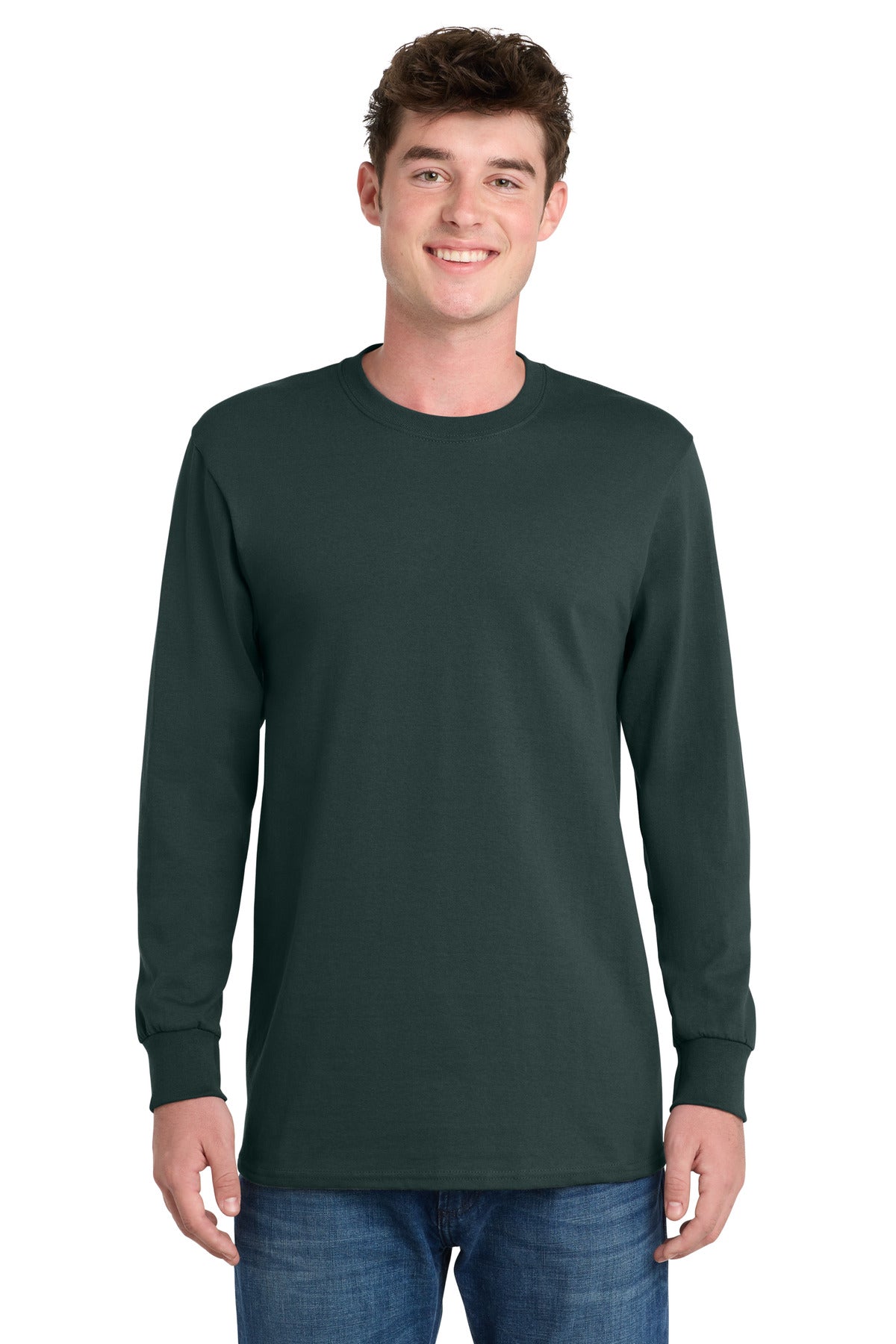 Port & Co Tall Long Sleeve Essential Tee - Dark Green