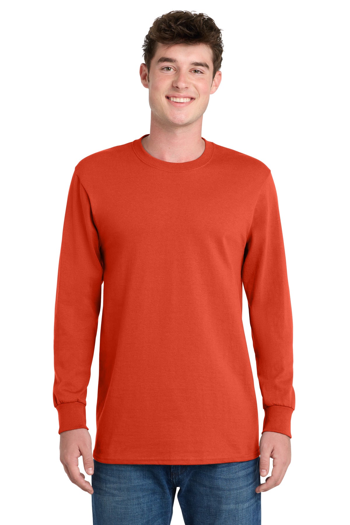 Port & Co Tall Long Sleeve Essential Tee - Orange