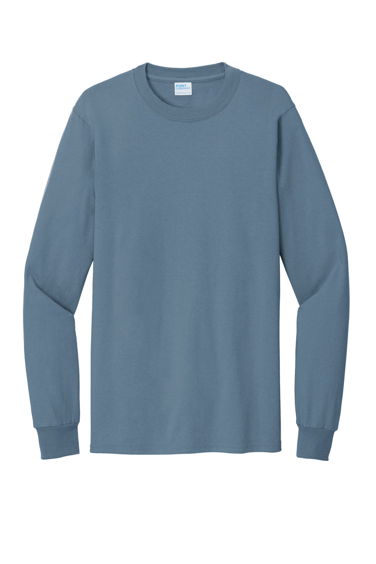 Port & Co Tall Long Sleeve Essential Tee - Stonewashed Blue