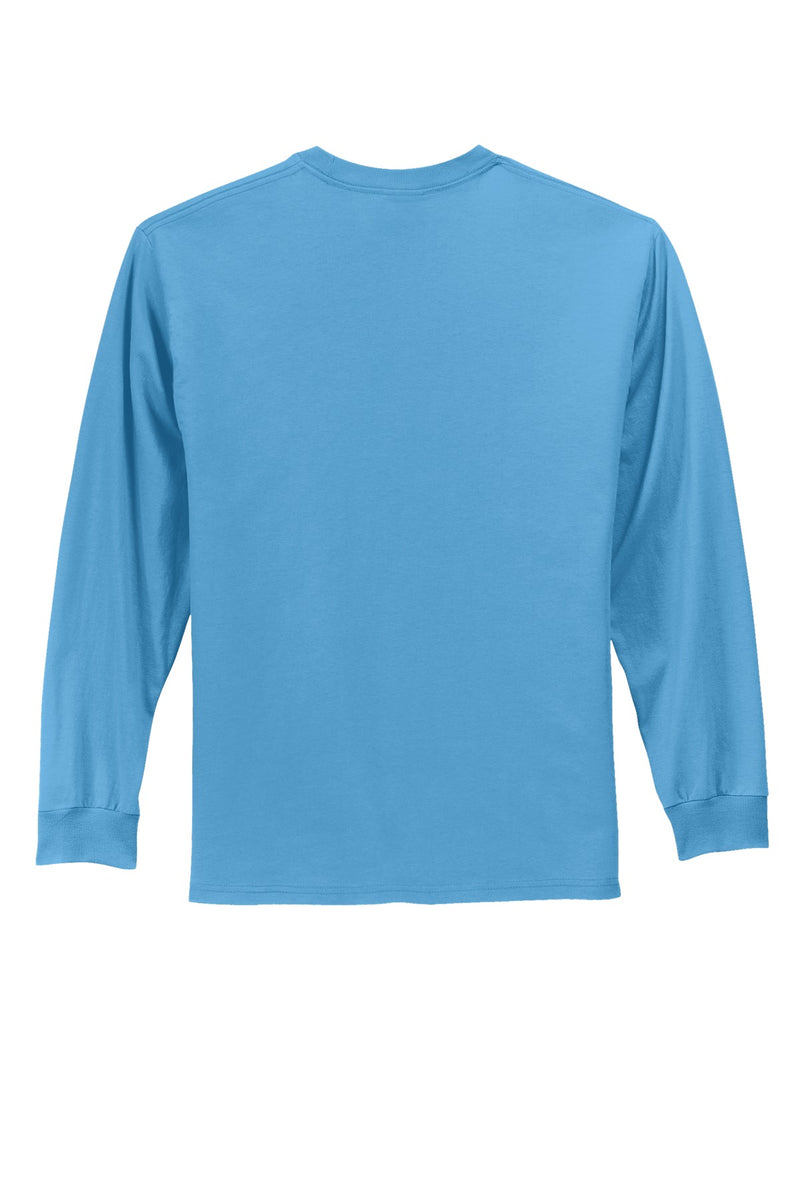 Port & Co Long Sleeve Essential Tee - Aquatic Blue