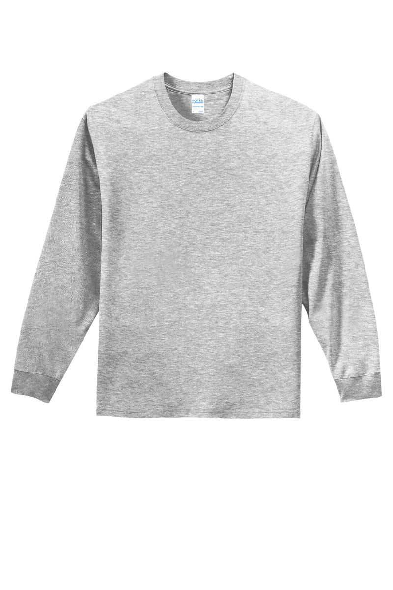 Port & Co Long Sleeve Essential Tee - Ash