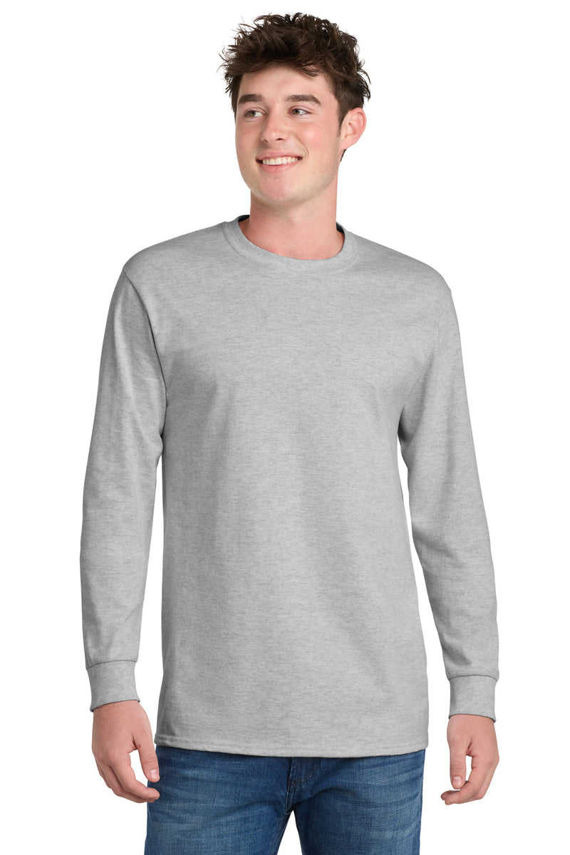 Port & Co Long Sleeve Essential Tee - Ash