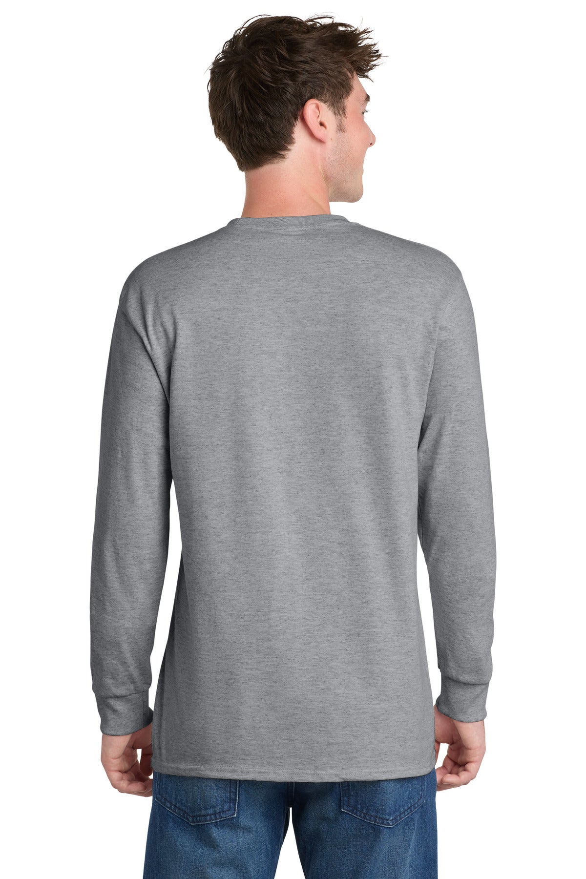 Port & Co Long Sleeve Essential Tee - Athletic Heather