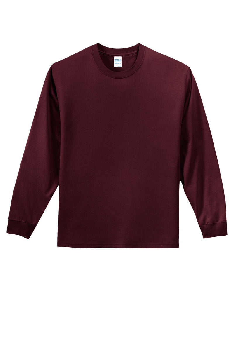Port & Co Long Sleeve Essential Tee - Athletic Maroon