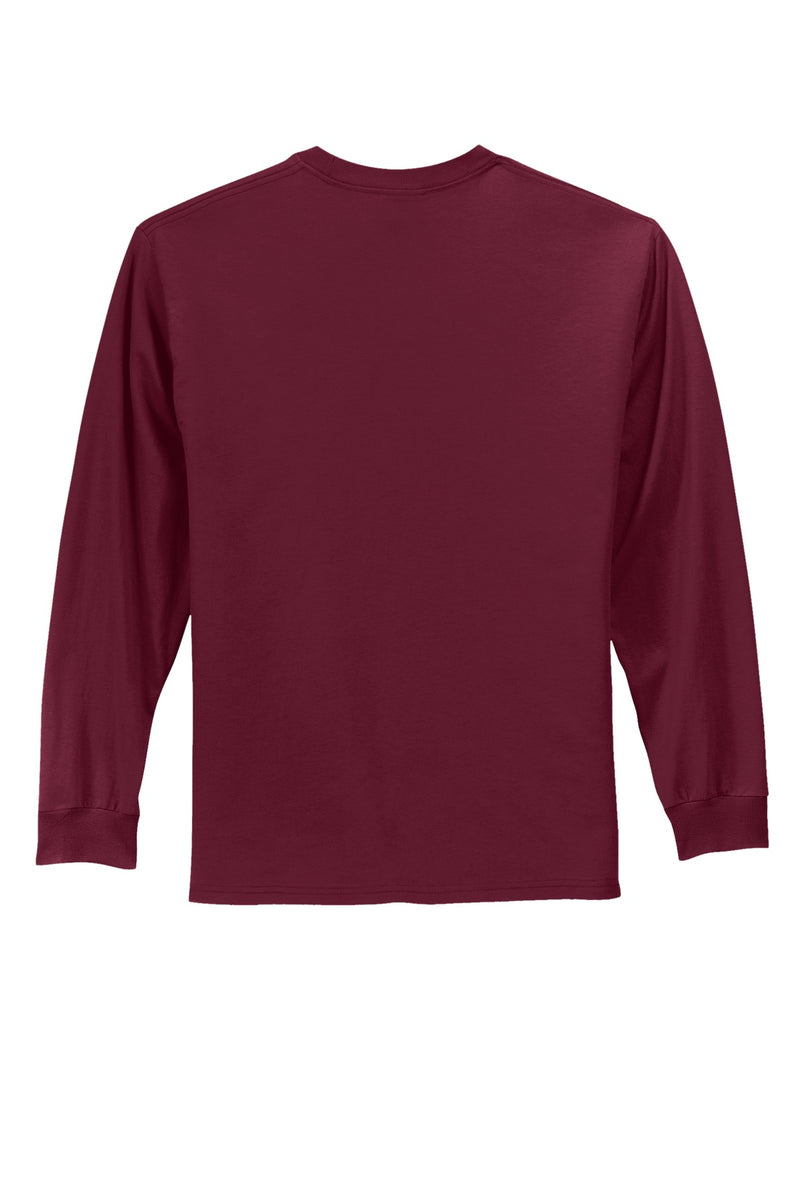 Port & Co Long Sleeve Essential Tee - Cardinal