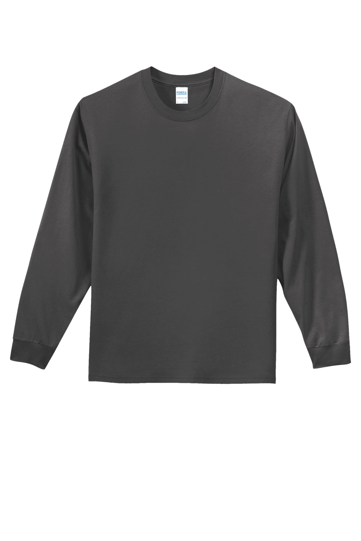 Port & Co Long Sleeve Essential Tee - Charcoal